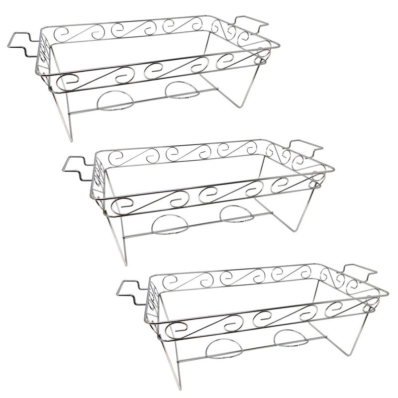 Party Essentials Party Essentials 3Count Full Size Elegance Chafing Racks Chrome