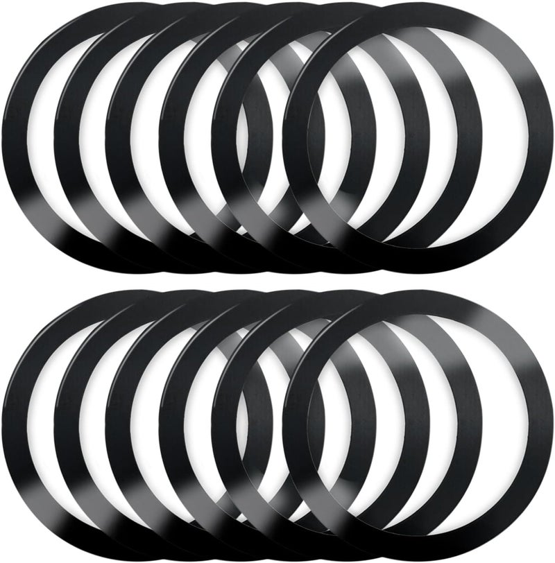 IOUALEY All-scene tailored quality 12 Pack Universal Metal Rings Compatible with MagSafe Magnetic Wireless Charger, Ultra Thin Rings Sticker Compatible with iPhone 17 16 15 14 13 Pro Mini Max Galaxy S21 Car Charger (NO Magnet), Black Care processed raw material - Image 1
