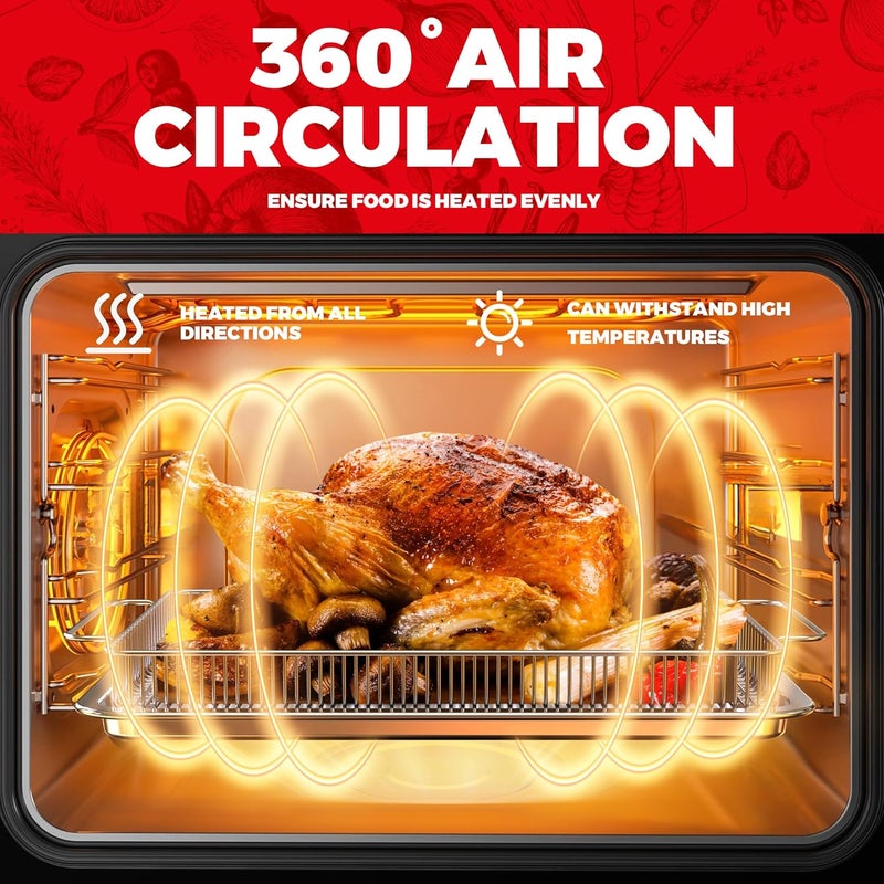 OSJ COOK Air Fryer Basket for Oven, Air Fryer Basket and Stainless Steel Baking Tray Pant Oven Air Fryer Pan Rack for Cooking Baking Dishwasher and Broiling (15.9 in * 9.8 in &14.9 in * 11 in) - Image 4