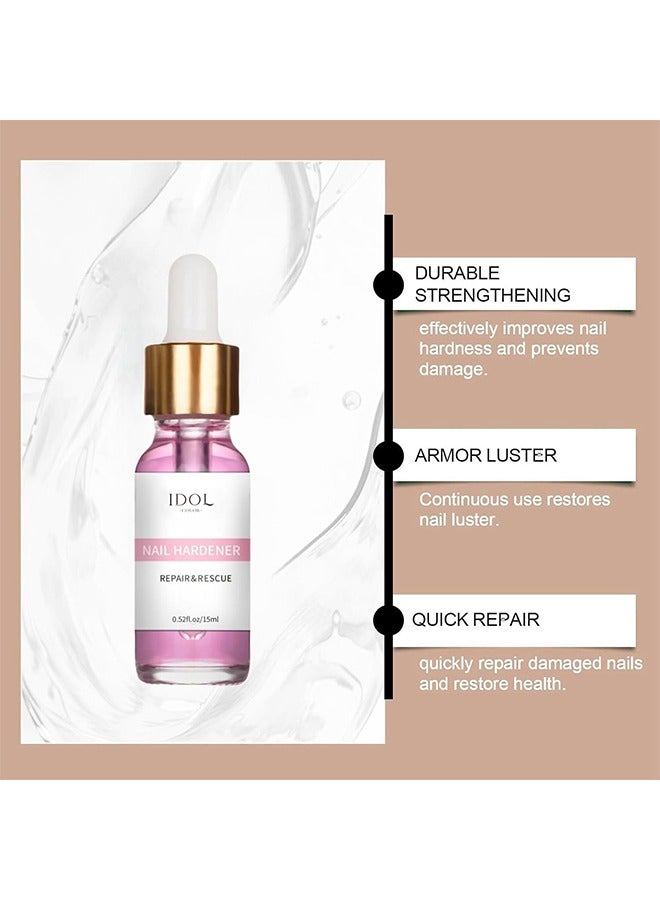 أيدول تقسية الأظافر، حل تغذية الأظافر لعلاج نمو الأظافر، تقوية الأظافر البولندية للأظافر الضعيفة والتالفة، مصل الأظافر للقوة والإصلاح، تقسية الأظافر لرعاية الأظافر، 15 مل - Image 2
