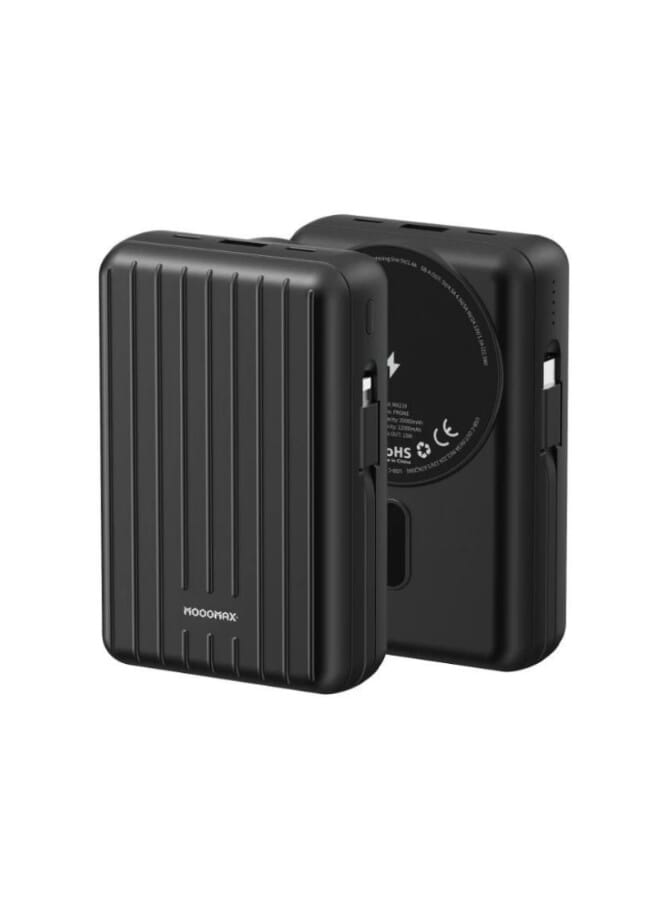 MOOG MAX POWER BANK 20000 WIRELESS PD PORT - USB PORT SUPPORTS FAST CHARGING
LC PORT, REVERSE CHARGING FROM IPHONE TO TYPE C, WIRELESS CHARGING
CONNECTED TYPE-C CABLE - IPHONE CONNECTED CABLE, BLACK COLOR