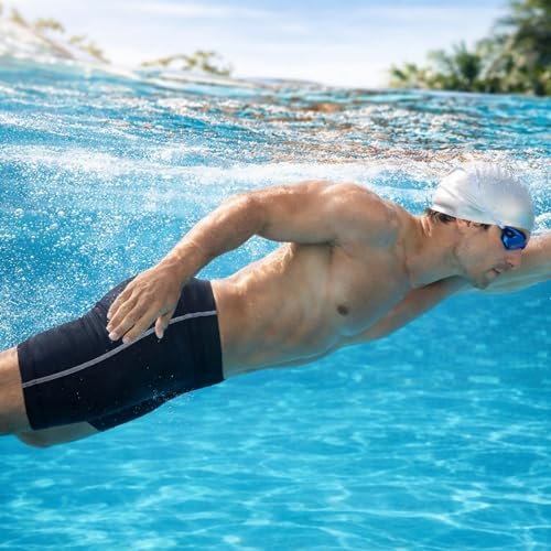 NEVER LOSE Mens Compression Swimming Shorts Swim Tights for Pool Training, Surfing & Water Sports Gym, Running, Workout & Fitness (Large, Black) - Image 2