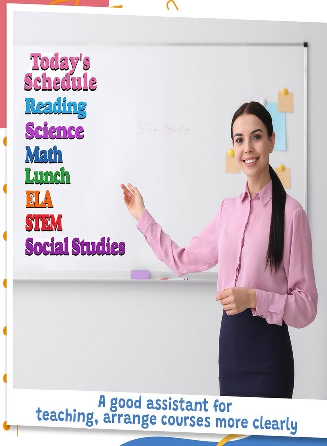 Lemosae 16 Pcs Classroom Schedule Magnets Reusable Today's Schedules Magnetic Course Labels with Dry Erase Blank Magnetic Labels for Bulletin Board Whiteboard Homeschooling (Course Schedules) - Image 5