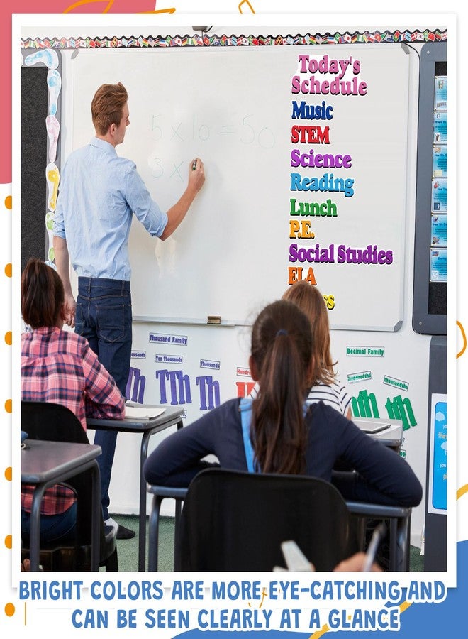 Lemosae 16 Pcs Classroom Schedule Magnets Reusable Today's Schedules Magnetic Course Labels with Dry Erase Blank Magnetic Labels for Bulletin Board Whiteboard Homeschooling (Course Schedules) - Image 2