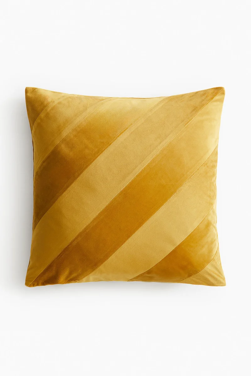 H&M Striped velvet cushion cover
