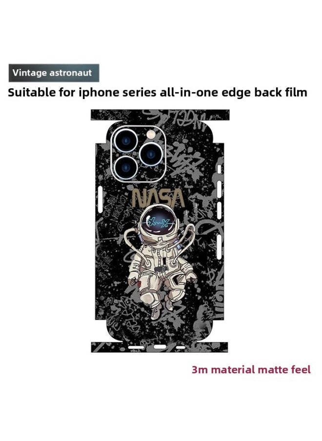 Generic - Suitable For Iphone15promax Mobile Phone Back Film All-inclusive 14plus One-piece Edge Color Film 13pro Side Frame-Color:[carbon Fiber Black] Back Film + Frame-Size:For Iphone 13 Mini - Image 1