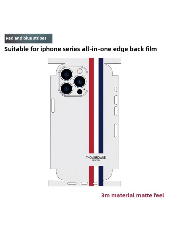 Generic - Suitable For Iphone15promax Mobile Phone Back Film All-inclusive 14plus One-piece Edge Color Film 13pro Side Frame-Color:[carbon Fiber Black] Back Film + Frame-Size:For Iphone 13 Mini - Image 1
