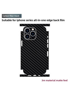 Suitable For Iphone15promax Mobile Phone Back Film All-inclusive 14plus One-piece Edge Color Film 13pro Side Frame-Color:[carbon Fiber Black] Back Film + Frame-Size:For Iphone 13 Mini