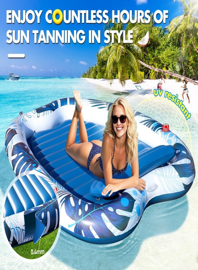 Sinbyuer 2026 Deluxe Inflatable Tanning Pool for 2 Person, 90x67Inch Tanning Pool Lounger Float for Adults, Blow Up Tanning Water Bed Suntan Tub with Cup Holders, Personal Sunbathing Pool for Backyard - Image 5