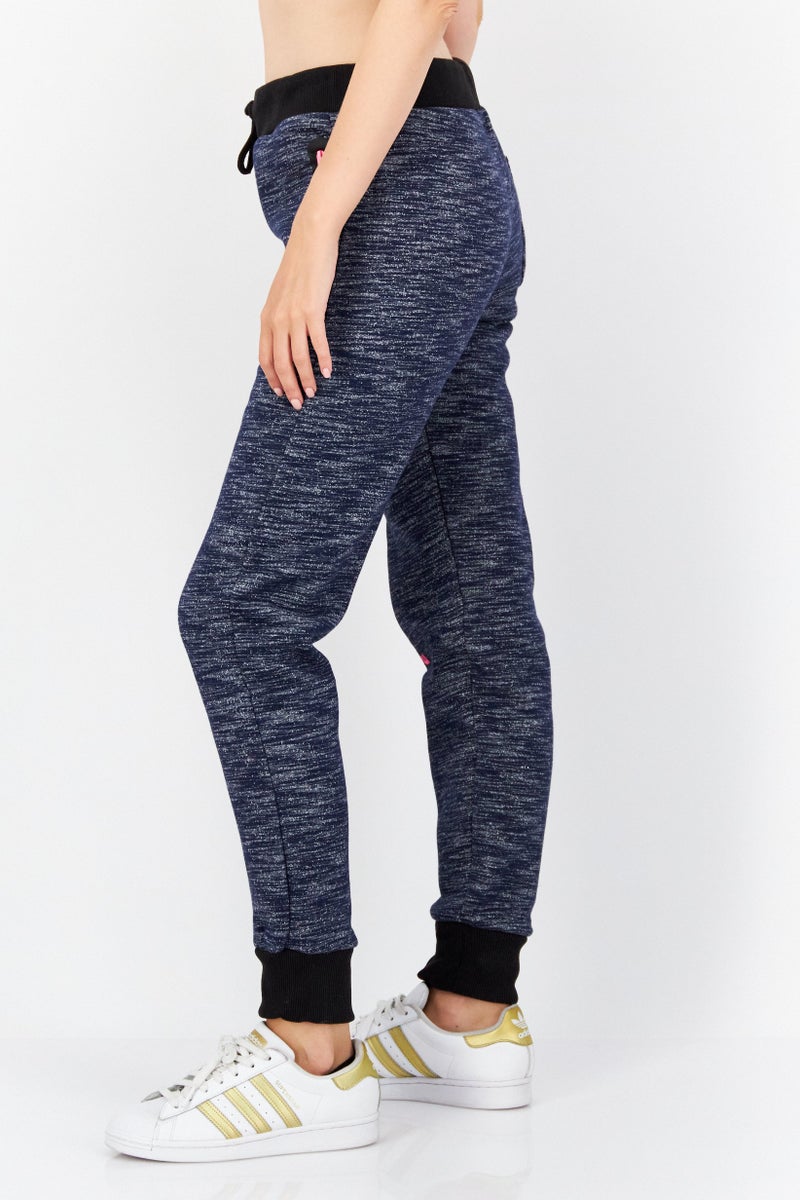 GEOGRAPHICAL NORWAY Women Regular Fit Drawstring Graphic Print Jogger Pants, Navy Combo - Image 2