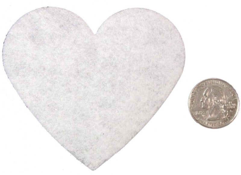Playfully Ever After 3 Inch White 22Pc Stiff Felt Hearts - Image 2