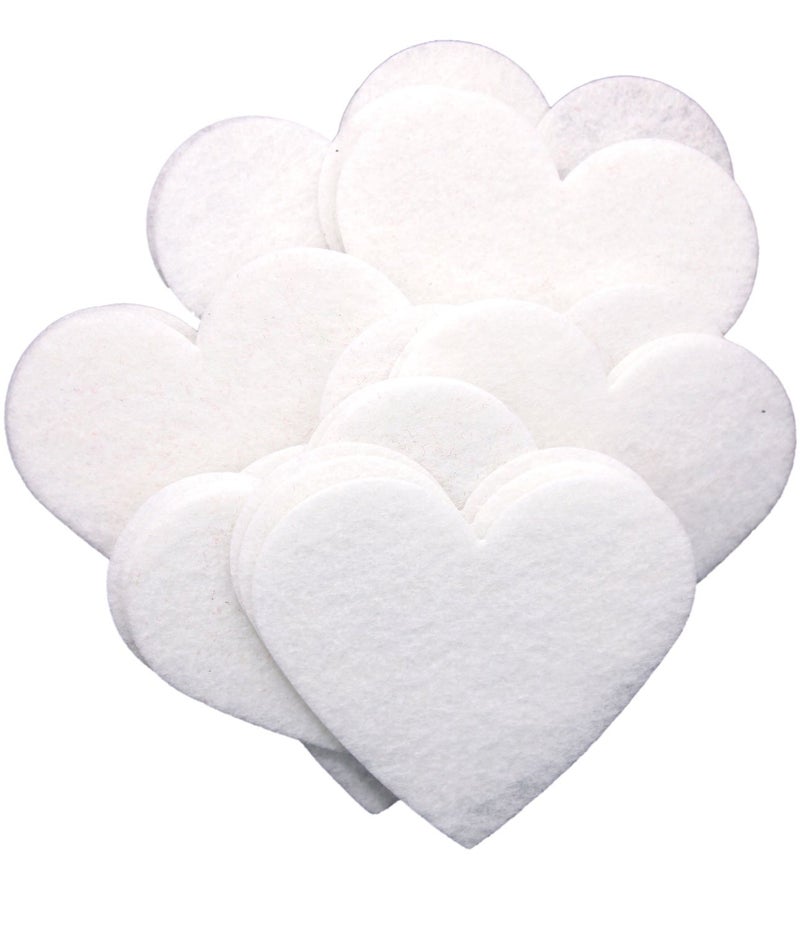 Playfully Ever After 3 Inch White 22Pc Stiff Felt Hearts - Image 1