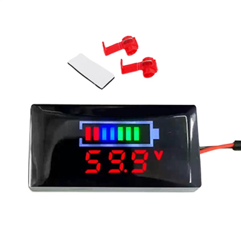مقياس جهد البطارية بمصباح LED أحمر مع شاشة LCD رقمية - Image 2