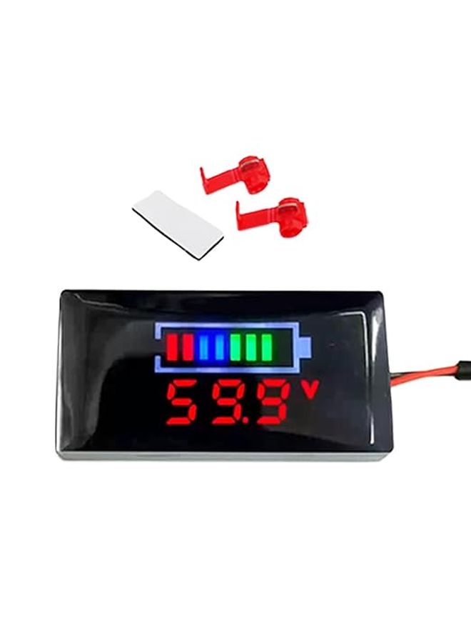 مقياس جهد البطارية بمصباح LED أحمر مع شاشة LCD رقمية - Image 1