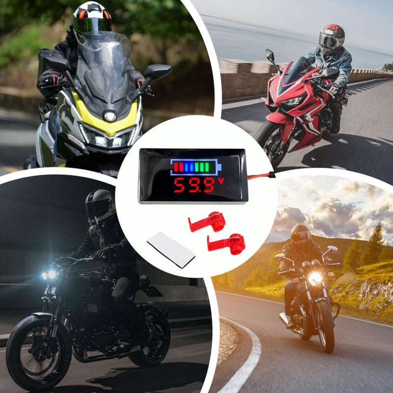 مقياس جهد البطارية بمصباح LED أحمر مع شاشة LCD رقمية - Image 5