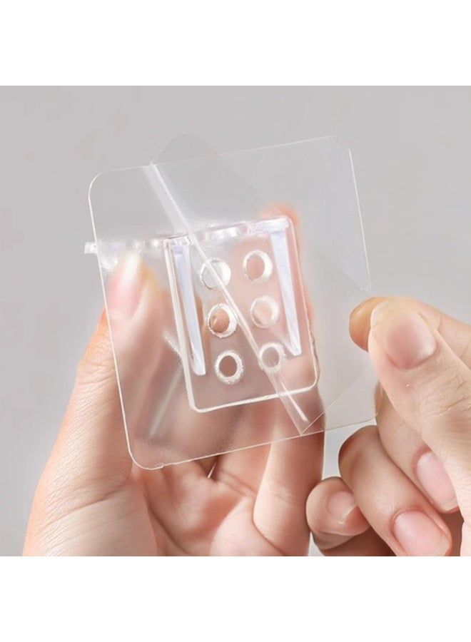 PTTIMFFM 12 PCS Large Self-Adhesive Shelf Brackets, Punch-Free Clear Acrylic Shelf Support Pegs, Heavy-Duty Double-Row Shelf Holders for Cabinets, Kitchens, Bookshelves (7×7cm) - Image 5