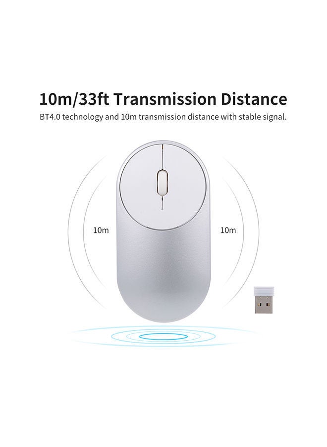 NIBEMINENT Dual Mode Wireless Mouse Silver  - Image 3
