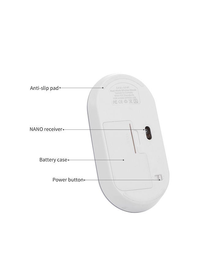 NIBEMINENT Dual Mode Wireless Mouse Silver  - Image 5