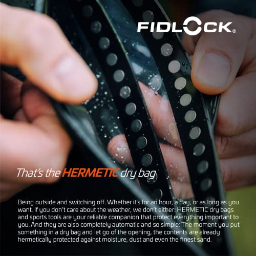 FIDLOCK Hermetic Dry Bag Medi - Flexible Magnetic Self-Sealing Bag for Cellphone | 100% Waterproof and Sand Proof - Practical Size with a Large Opening, with Lanyard Included - Transparent Black - Image 4