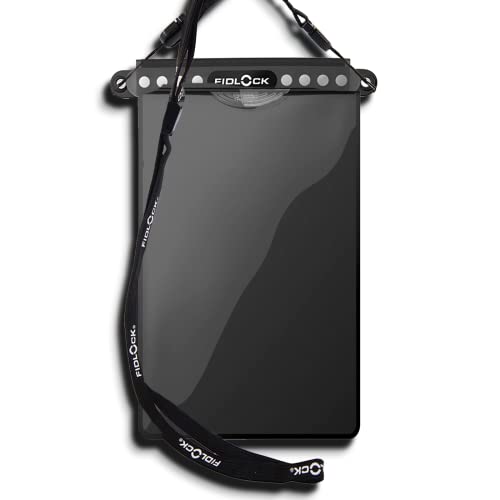 FIDLOCK Hermetic Dry Bag Medi - Flexible Magnetic Self-Sealing Bag for Cellphone | 100% Waterproof and Sand Proof - Practical Size with a Large Opening, with Lanyard Included - Transparent Black - Image 1