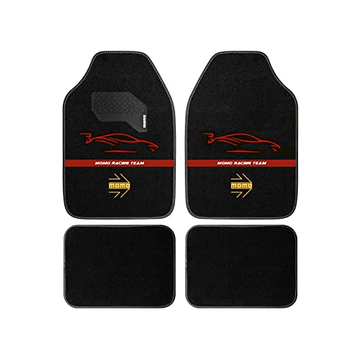 MOMO Complete Set 4 Pieces Universal Racing CAR MATS Black/RED - Image 1
