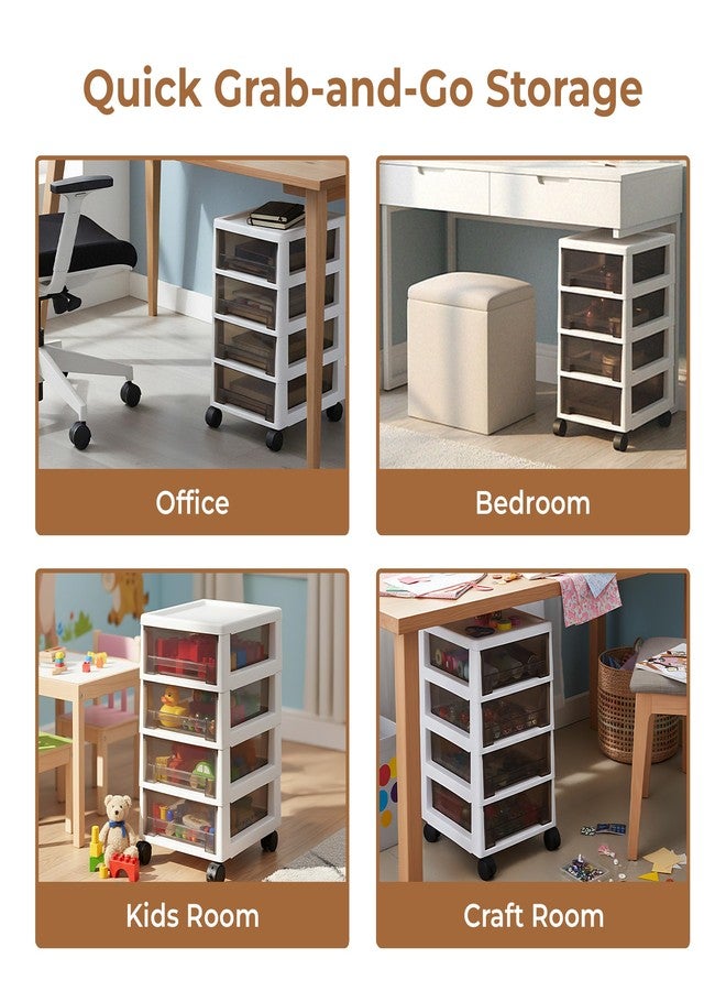 Home Essentials HomeEssentials Multi-Layer Rolling Under Desk Organizer - Adjustable Space-Saving Storage Cart with Lockable Wheels - Versatile Utility Trolley for Office, Crafting, and School Supplies - Image 4