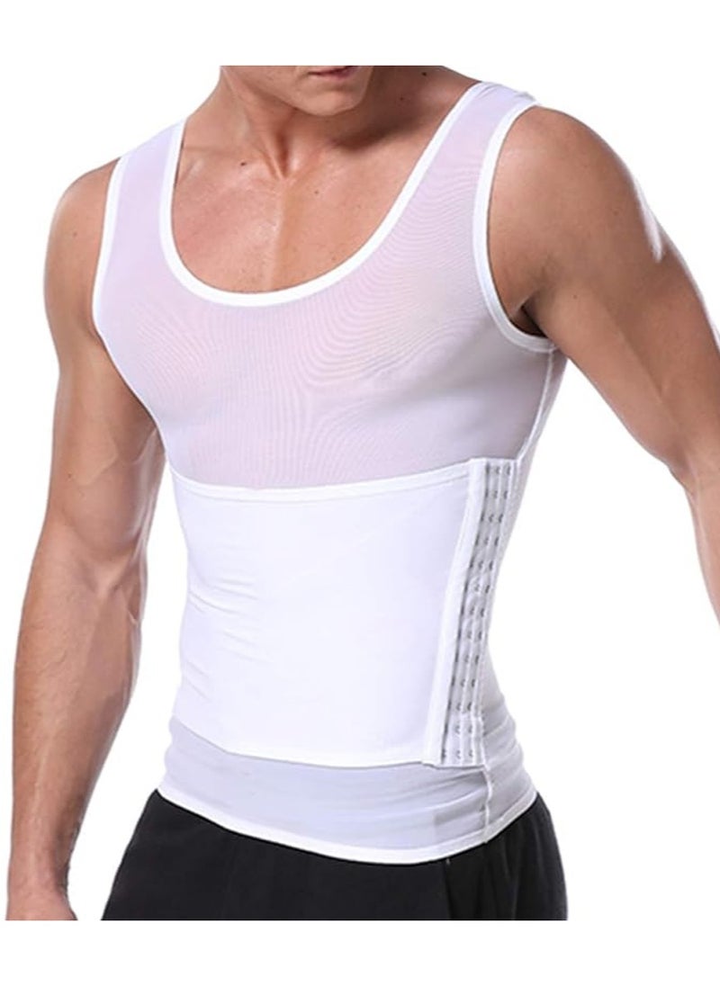 DubaiGallery Men Body Shaper Slimming Vest Tight Tank Top Compression Shirt Tummy Control Underwear Binder,Chest Body Posture Corrector Corset Sleeveless Vest Abdomen Control Underwear Shapewear THermal Tops  - Image 2
