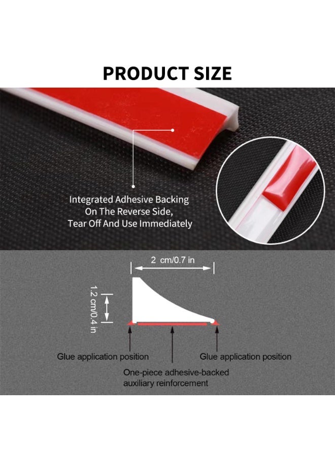 فاصولا شريط احتجاز المياه، 2 متر (عبوة من قطعتين كل واحدة 1 متر) سد مياه الدش، مانع المياه من مادة TPE المرنة، حاجز مياه لسطح المطبخ، عتبة الدش لغرفة الغسيل، ملحق لتحسين المنزل (أسود) - Image 2