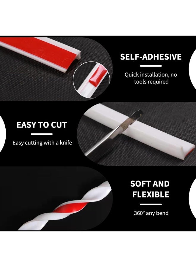 فاصولا شريط احتجاز المياه، 2 متر (عبوة من قطعتين كل واحدة 1 متر) سد مياه الدش، مانع المياه من مادة TPE المرنة، حاجز مياه لسطح المطبخ، عتبة الدش لغرفة الغسيل، ملحق لتحسين المنزل (أسود) - Image 4