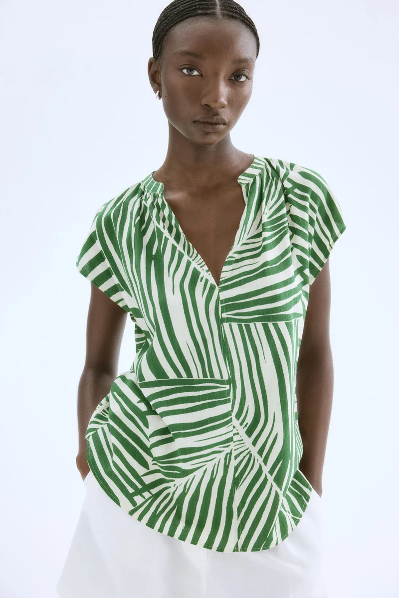 H&M Band-collar blouse