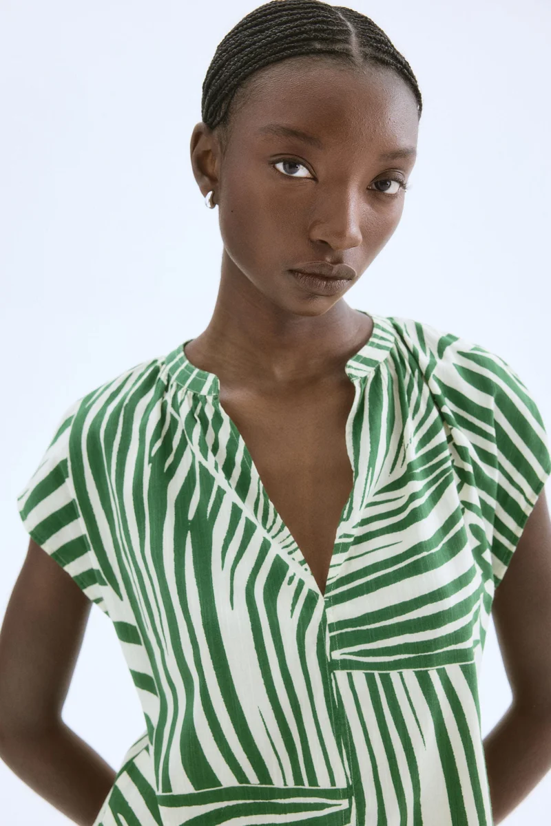 H&M Band-collar blouse