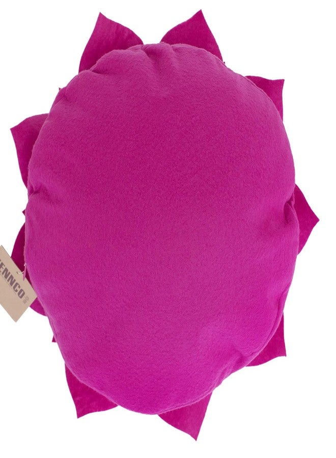 Fennco Styles Handmade 3D Heart-Shaped Petals Flower Decorative Filled Throw Pillow 13" Round - Floral Pillow for Couch, Home Décor and Holiday, Housewarming Gift (Magenta) - Image 4