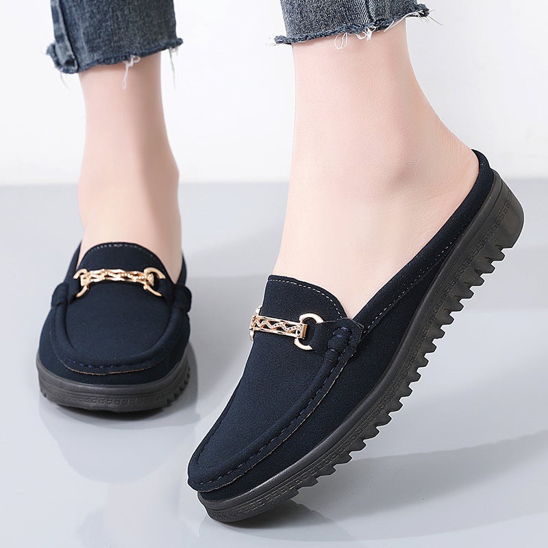 Large Size Spring Mule Shoes For Women, Fashionable Gold Mom Shoes, Casual Women'S Shoes Size 35-42 - Image 5