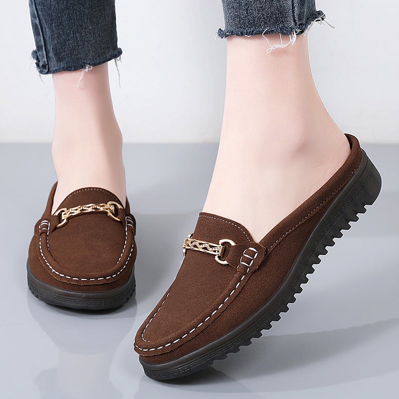 Large Size Spring Mule Shoes For Women, Fashionable Gold Mom Shoes, Casual Women'S Shoes Size 35-42 - Image 4