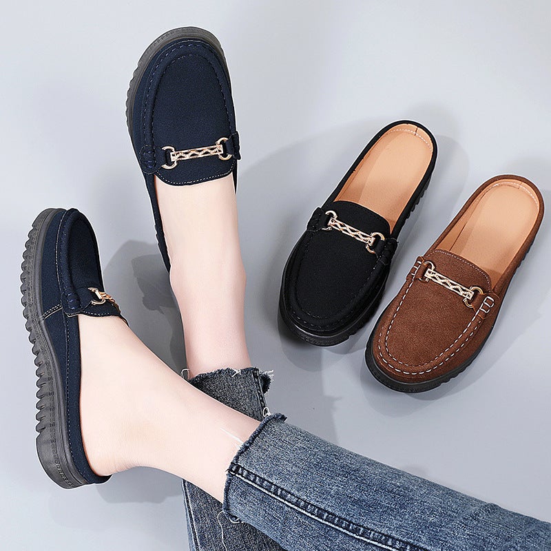 Large Size Spring Mule Shoes For Women, Fashionable Gold Mom Shoes, Casual Women'S Shoes Size 35-42 - Image 2