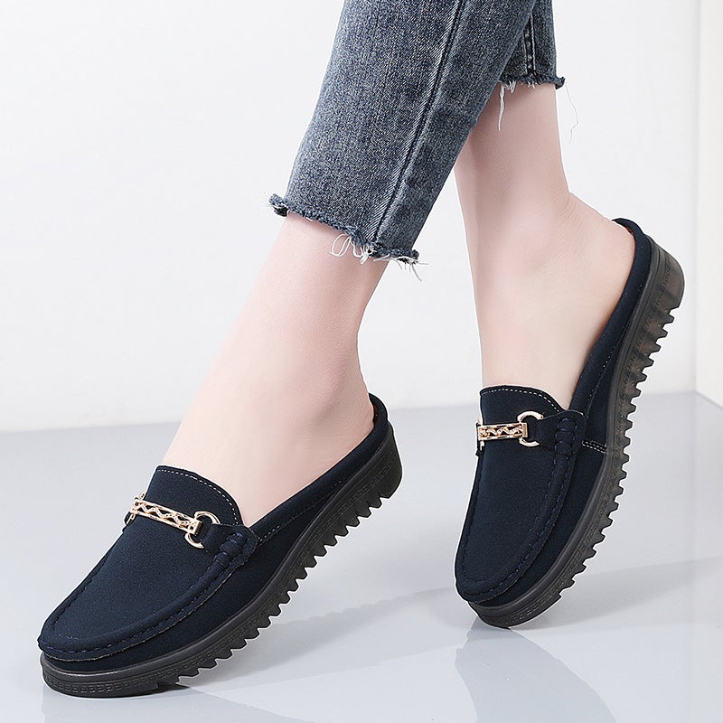 Large Size Spring Mule Shoes For Women, Fashionable Gold Mom Shoes, Casual Women'S Shoes Size 35-42 - Image 1