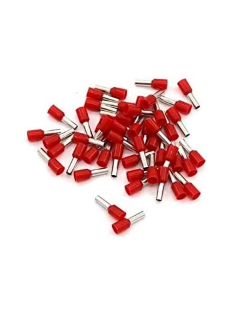 Generic - Insulated Ferrules Terminal Block Cord End Wire Tubular Connector, Electrical Crimp Cable Lugs, Terminal Cable Crimp Cable Sleeve for Wire Connection (Pack of 100) (4mm -E4009, Red) - Image 1