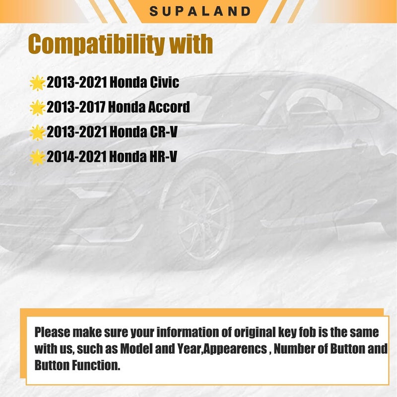 SUPALAND غلاف بديل لجهاز التحكم عن بعد يناسب هوندا أكورد سيفيك CRV HRV 2013-2021 غطاء لوحة مفاتيح 4 أزرار MLBHLIK6-1TA MLBHLIK6-1T - Image 2