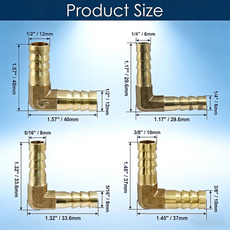 Thickened Brass 90 Degree Elbow 12mm Quick Connect For Air Water Hose - Image 2