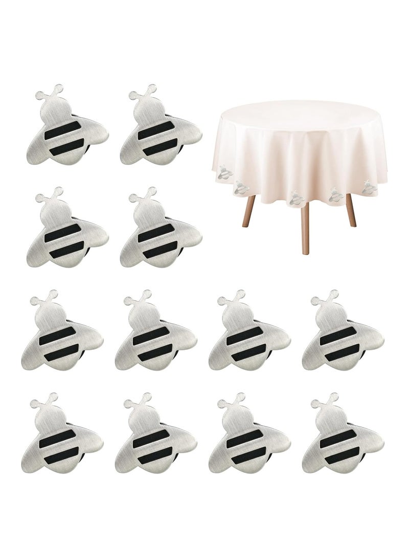 SOLARAE Magnetic Tablecloth Clips, 12 Pcs Bee Stainless Tablecloth Pendant, Picnic Tablecloth Clips Windproof Tablecloth Pendant for Outdoor Picnic Family Dinner Wedding Party - Image 1