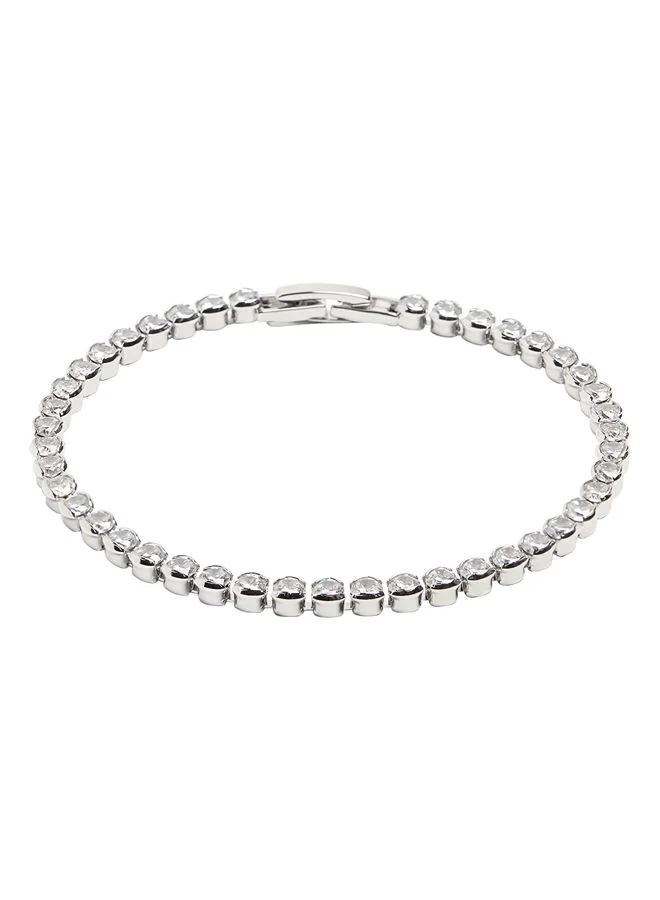 Parfois Silver Set Necklace And Bracelet With Zirconia for Women | Best Price UAE