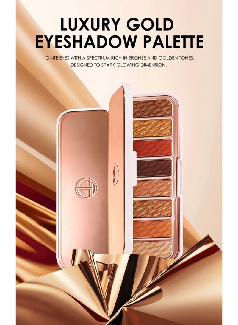 O.TWO.O Otto Luxury Gold Eyeshadow Palette 8 Colors - No. 03 - Image 2