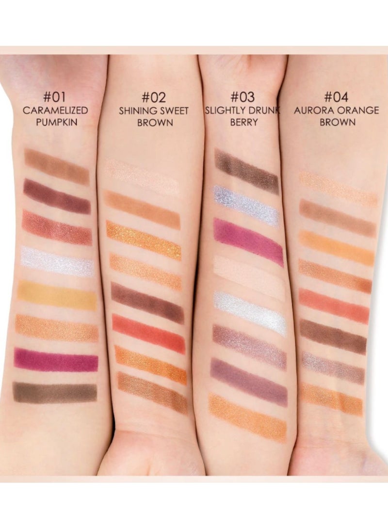 O.TWO.O Otto Luxury Gold Eyeshadow Palette 8 Colors - No. 03 - Image 3