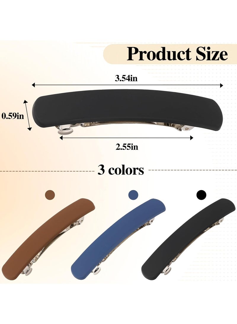 Goolsky Hair Barrettes for Women, 3PCS Flat Barrettes for Women, Matte Barrettes, Hair Clips, French Hair Barrette Clip for Women Girls, Strong Hold Hair Clips, Hair Accessories, 3 Colors - Image 3
