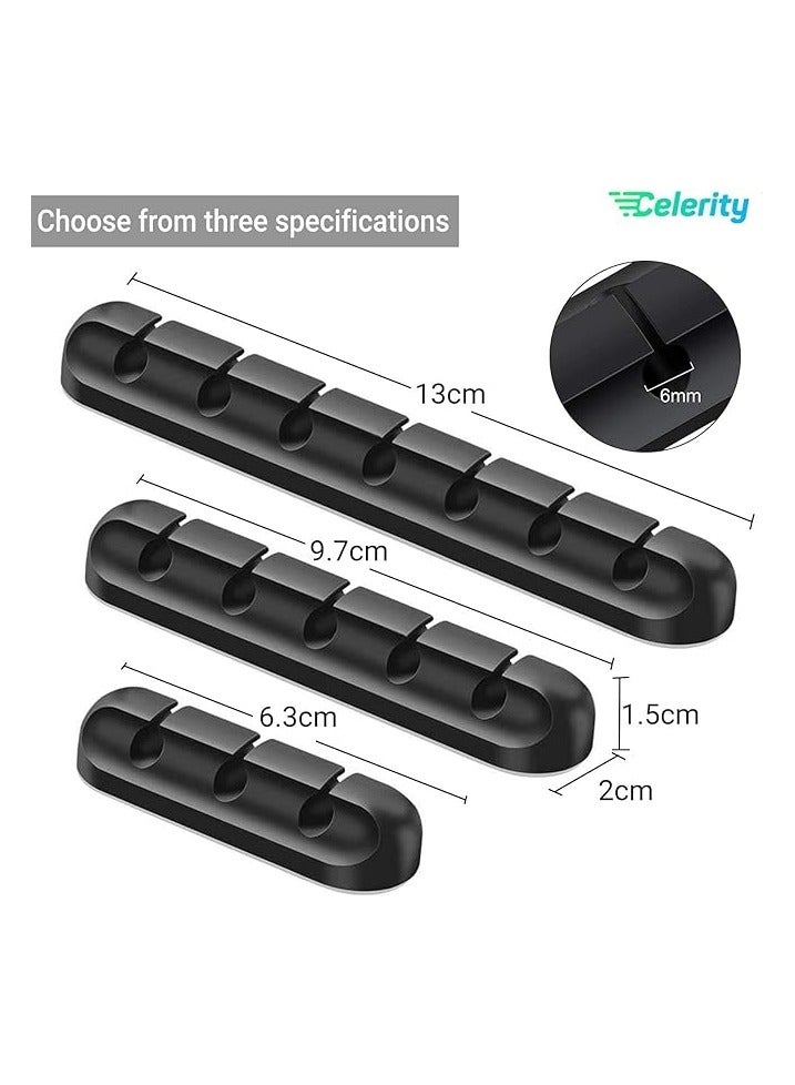 KASTWAVE Cable Holder Clips, 3-Pack Cable Management Cord Organiser Clips Silicone Self Adhesive for USB Charging Cable Power Cord Mouse Cable Wire PC Office Home - Image 4