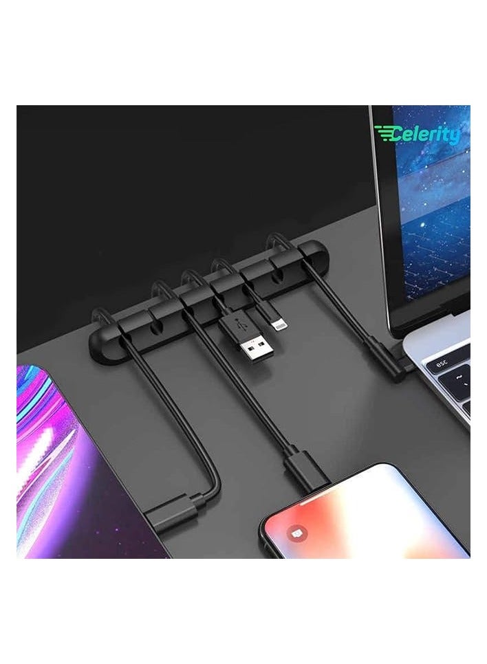 KASTWAVE Cable Holder Clips, 3-Pack Cable Management Cord Organiser Clips Silicone Self Adhesive for USB Charging Cable Power Cord Mouse Cable Wire PC Office Home - Image 5