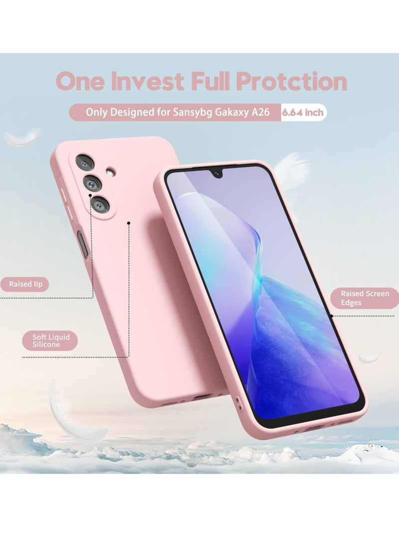 MIGOFAST Samsung Galaxy A26 5G Case Silicone Thin Slim Grip Soft Rubber Gel Protective Phone Case for Women Matte Plain Solid Color Aesthetic Cute Girly Case with Camera Cover Light Pink - Image 2