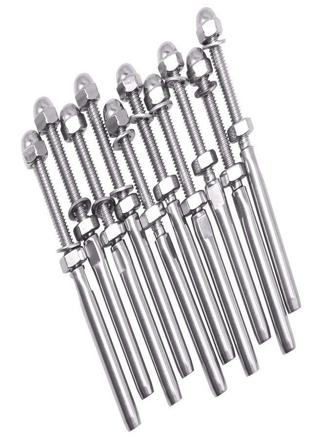 Blika Cable Railing End Fitting Terminal, Stud End Fitting, Right Hand Swage for 3/16" Cable Deck Railing,Hand Rail T316 Stainless Steel Marine Grade 10 Pack - Image 1