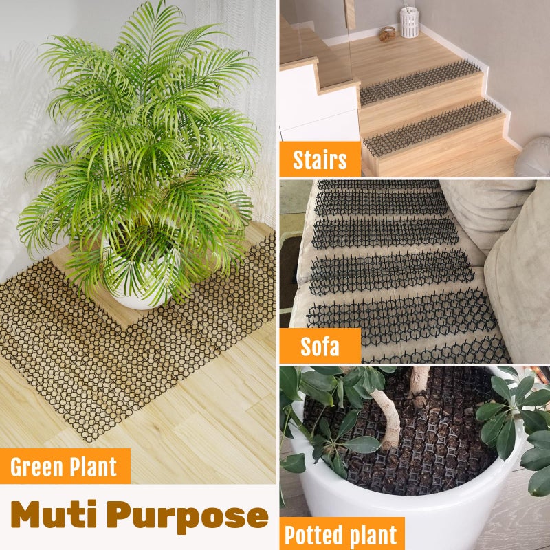 OCEANPAX OCEANPAX 8.5 X 6.5 Inch Scat Mat for Cats with 6 Garden Staples & 6 Ties, 12 Pack Cat Deterrent Mat for Garden Fence & Animal Barrier  - Image 5