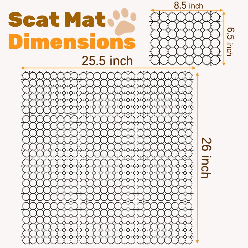OCEANPAX OCEANPAX 8.5 X 6.5 Inch Scat Mat for Cats with 6 Garden Staples & 6 Ties, 12 Pack Cat Deterrent Mat for Garden Fence & Animal Barrier  - Image 3